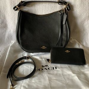 Coach Pebble Leather Handbag WITH Wallet